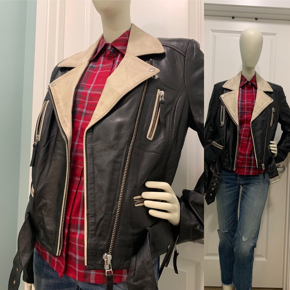 Black Rivet Leather Jacket - Picture 3 of 8